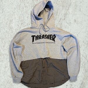 Thrasher X Bandit Cropped Plaid Hoodie